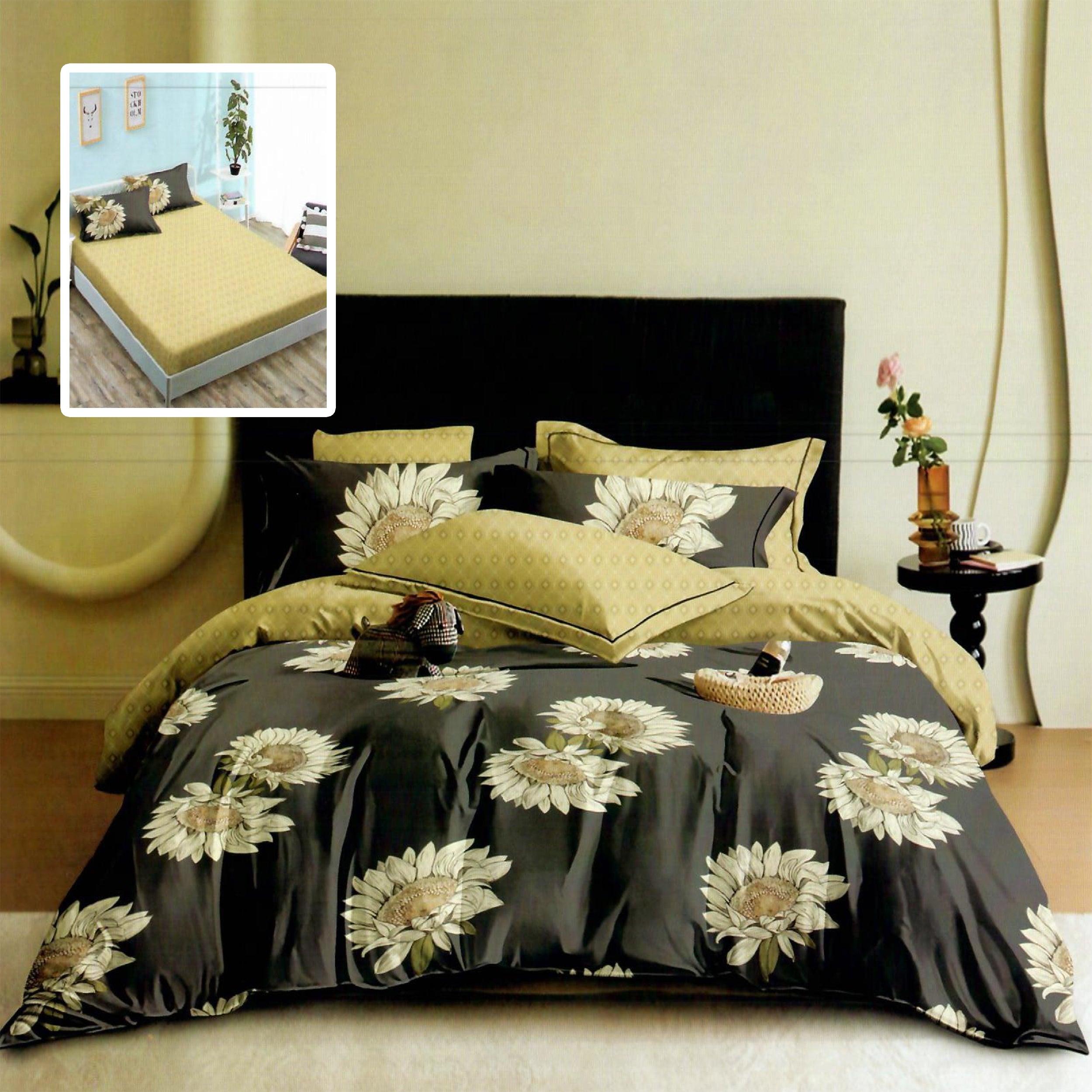 LENJERIE FINET 6 PIESE CU HUSĂ - 160x200 ȘI 180x200 (HF6P267)